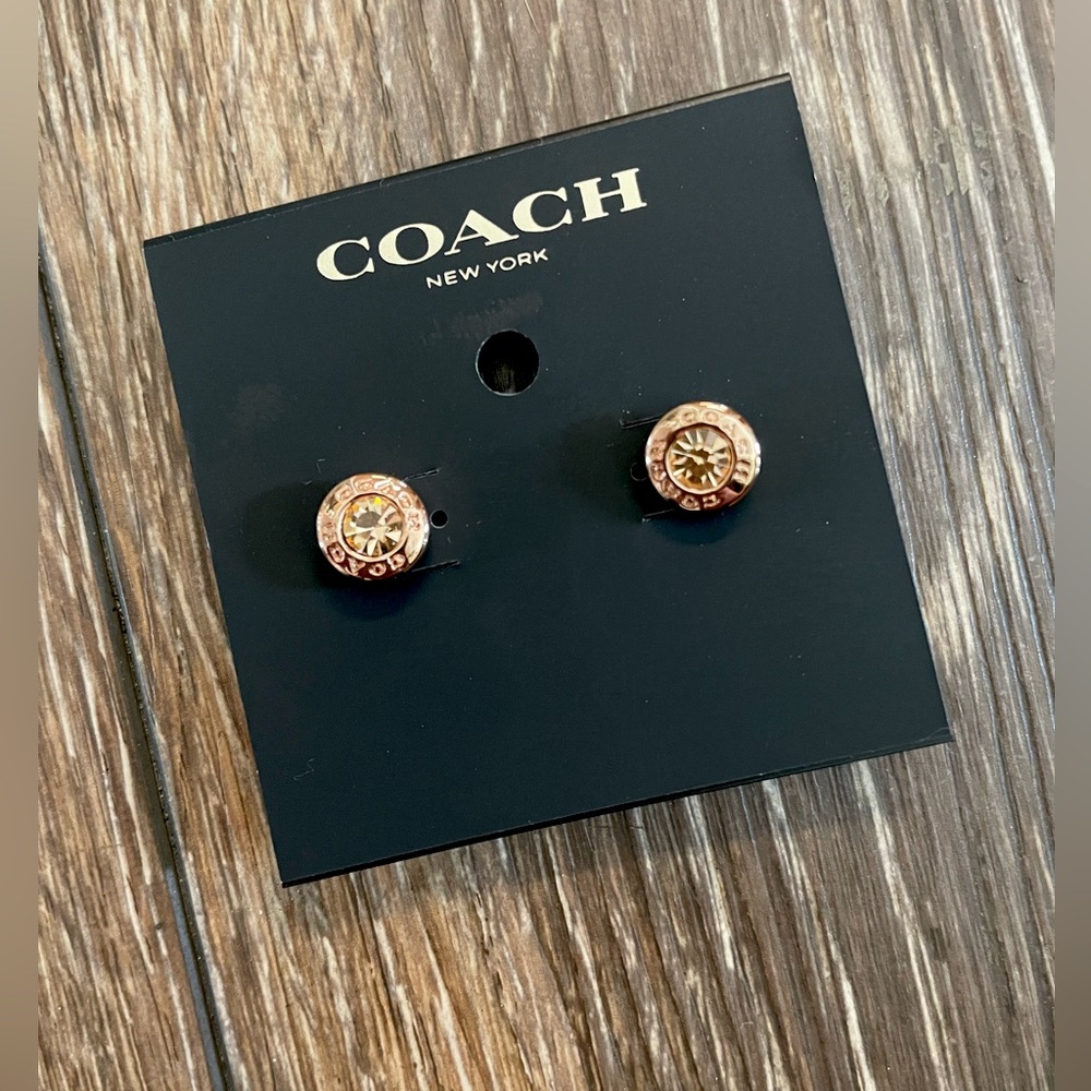 NWT Coach bronze stud earrings